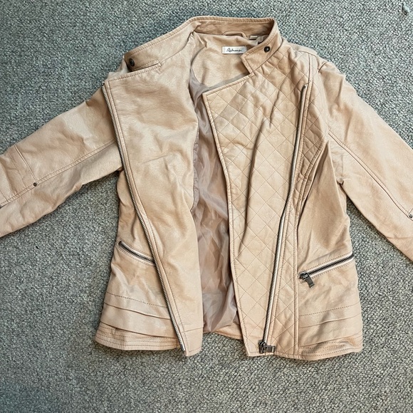 Beige Moto Style Jacket - Picture 2 of 3